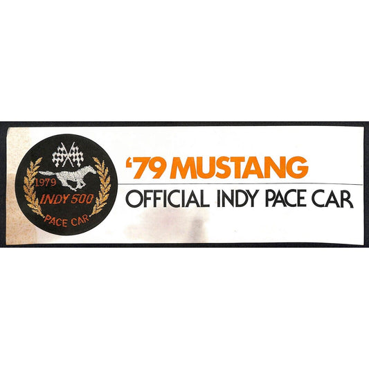 1979 Mustang Official Indy Pace Car Sticker - Original 4" x 12" Scarce
