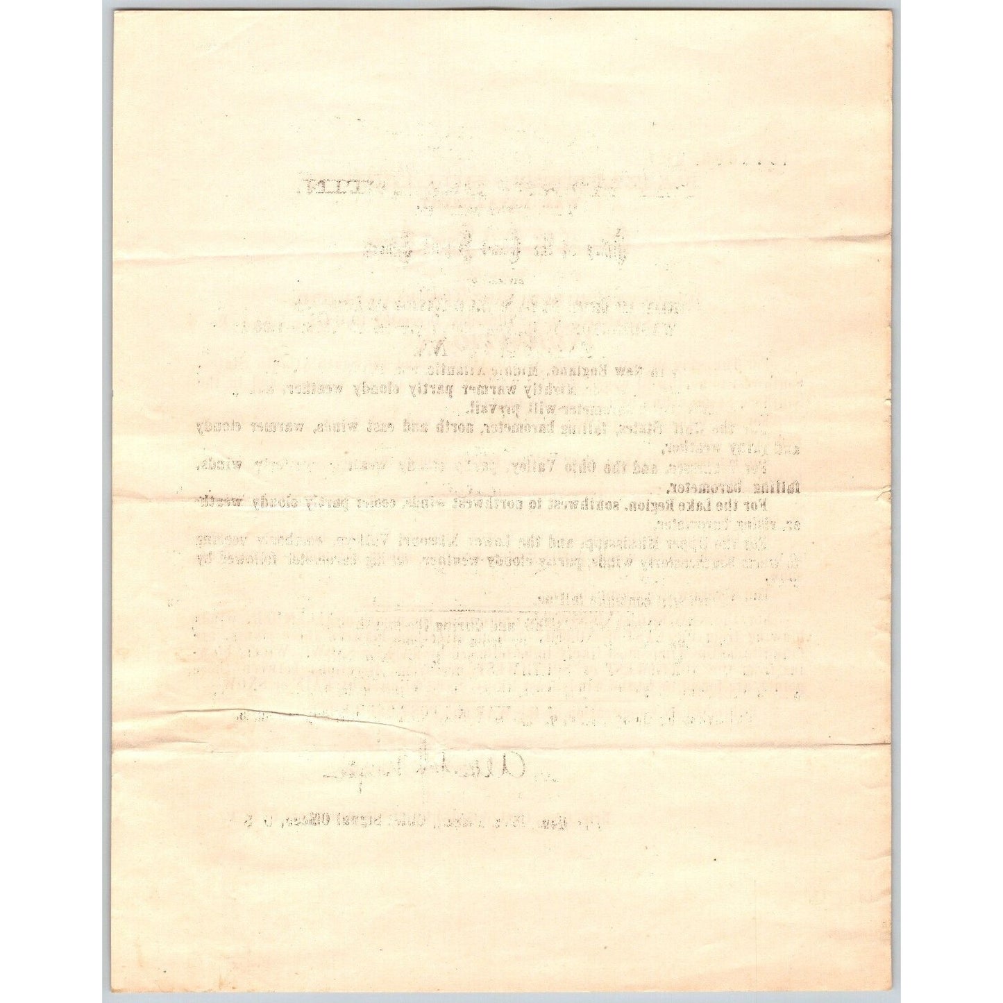 Bangor, ME Chief Signal Office, War Department Farmers' Bulletin - Dec. 19, 1878