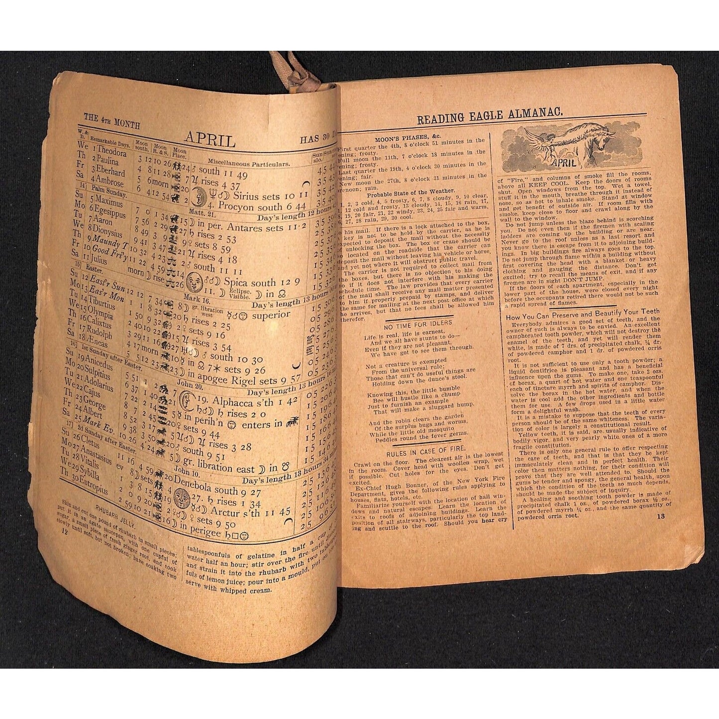 1903 Reading Eagle Almanac Reading, PA 29pp Scarce