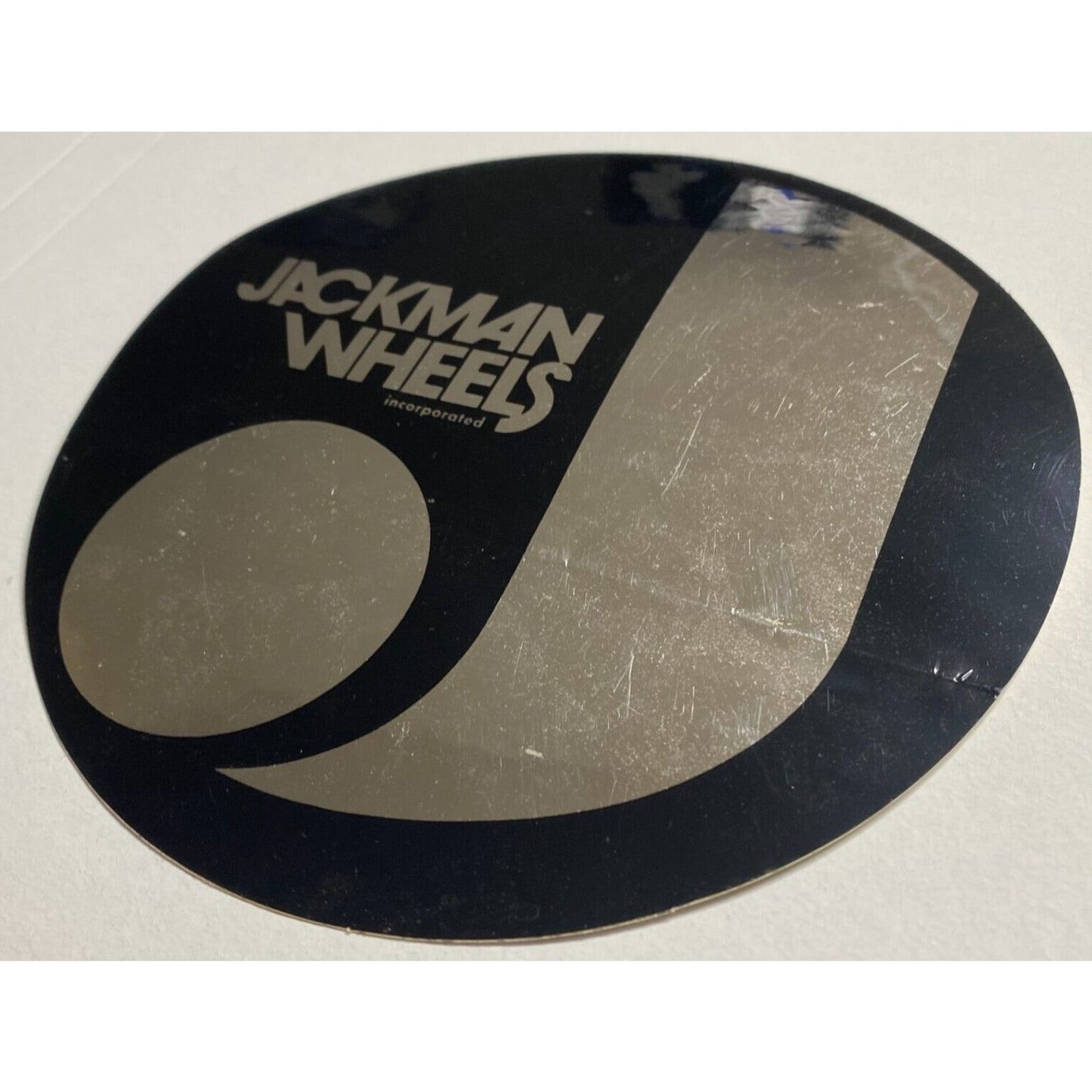 Jackman Wheels Performance 6" Round Original Sticker Black & Mylar c1980's (#2)