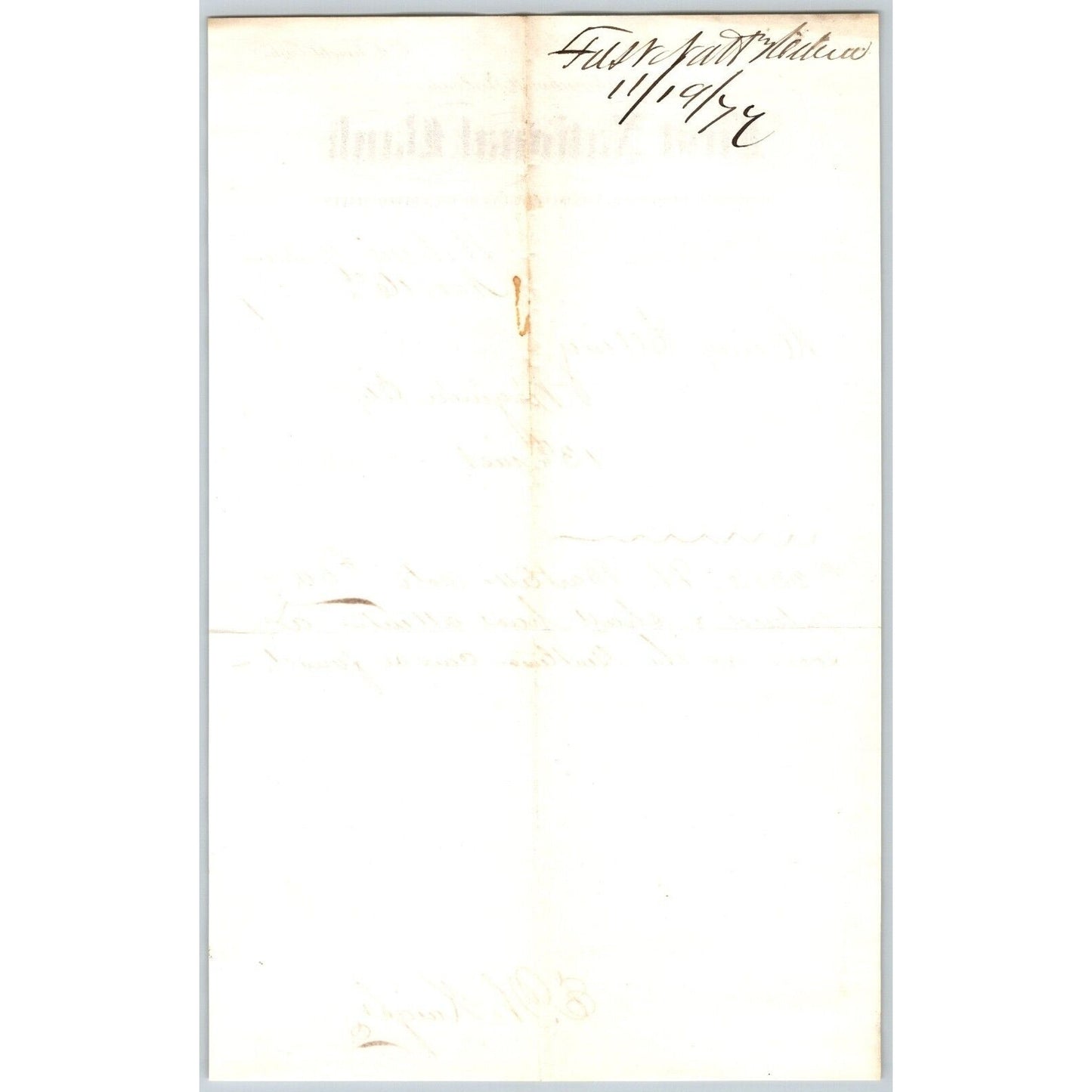 First National Bank Helena, MT 11/16 1877 Payment Advice Henry Elling*