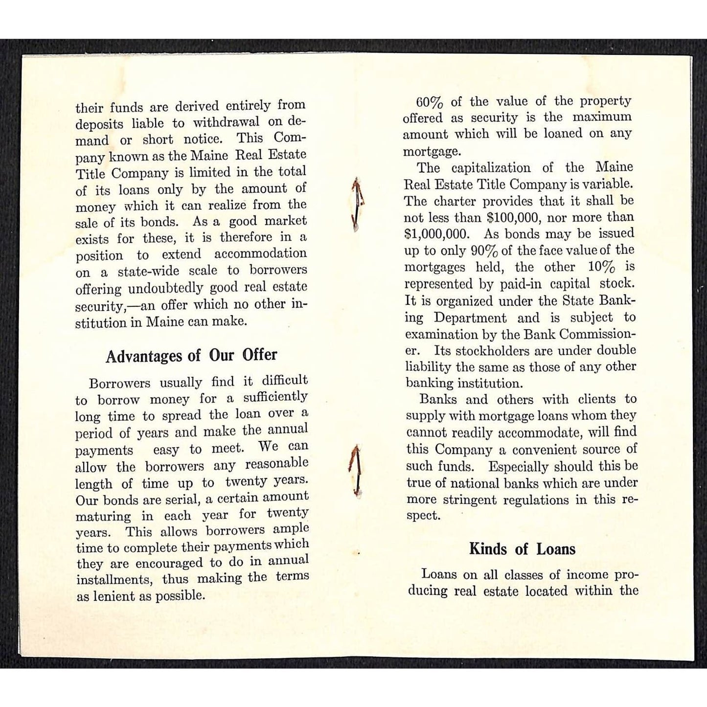 Bangor, ME Maine Real Estate Title Co 1916 Letterhead, Cover & Booklet Knowlton*