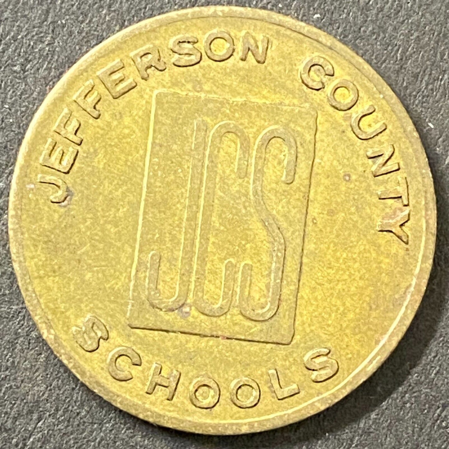Jefferson County Schools JCS (Louisville, KY) Brass Bus / Lunch Token 23mm (#2)
