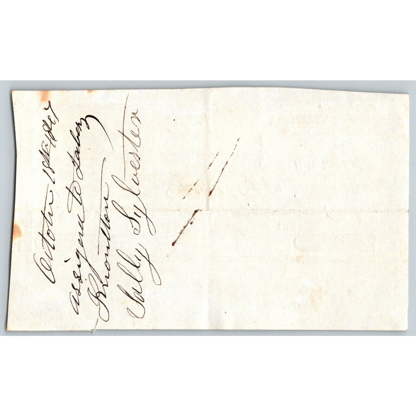 1847 Jabez Knowlton* Newburgh ME Town Check to Miss. Sally Sylocshe ?