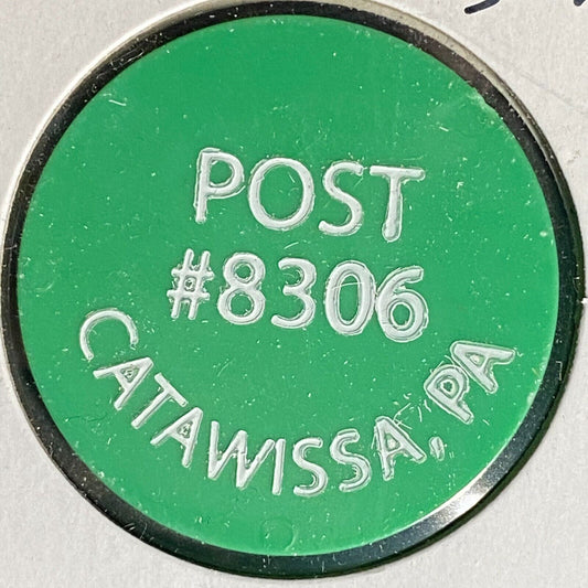 Catawissa, PA V.F.W. Post 8306 Plastic Drink Token G/F $2.25
