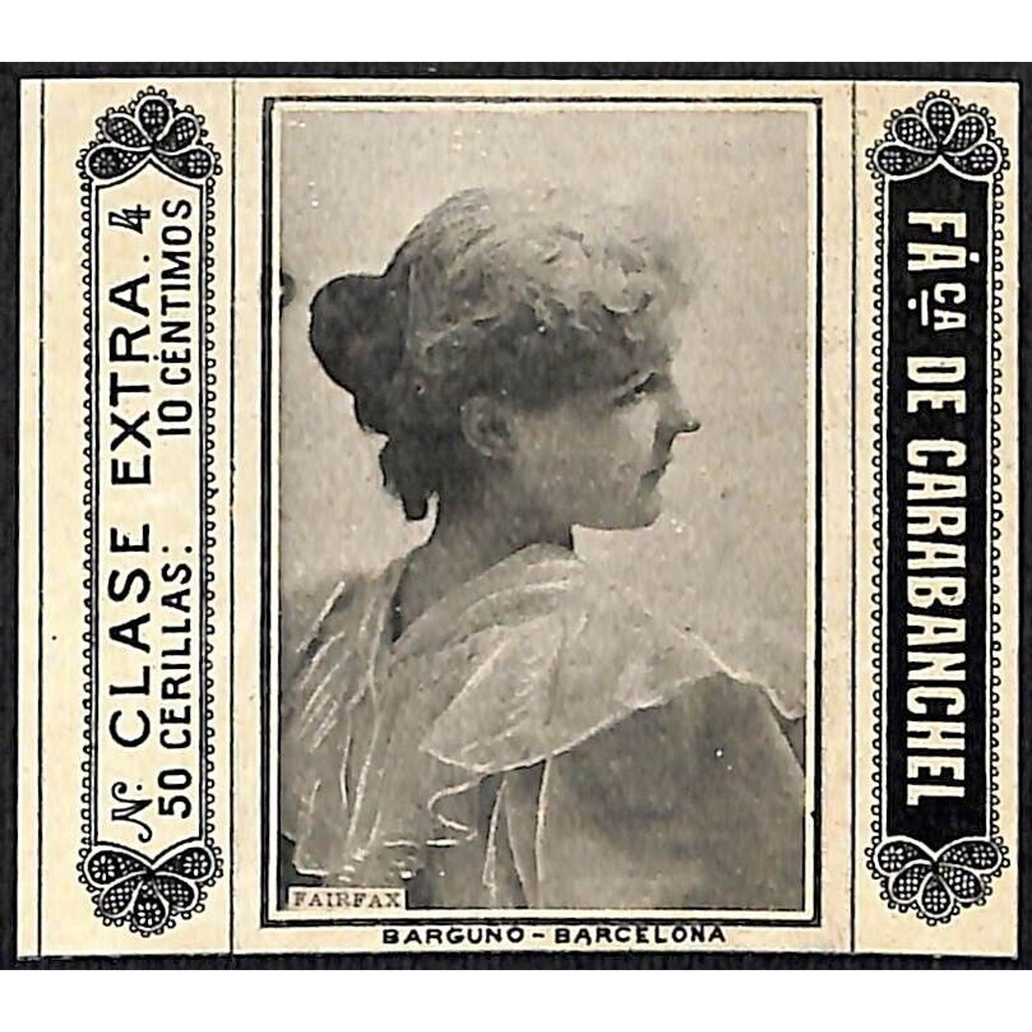 Lettice ? Fairfax Stage Actress Barcelona c1920's Matchbox Label VGC