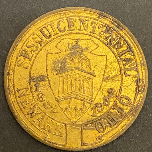 Newark, Ohio Sesquicentennial 1802 - 1952 G/F 50¢ Brass Trade Token 32mm (#11)