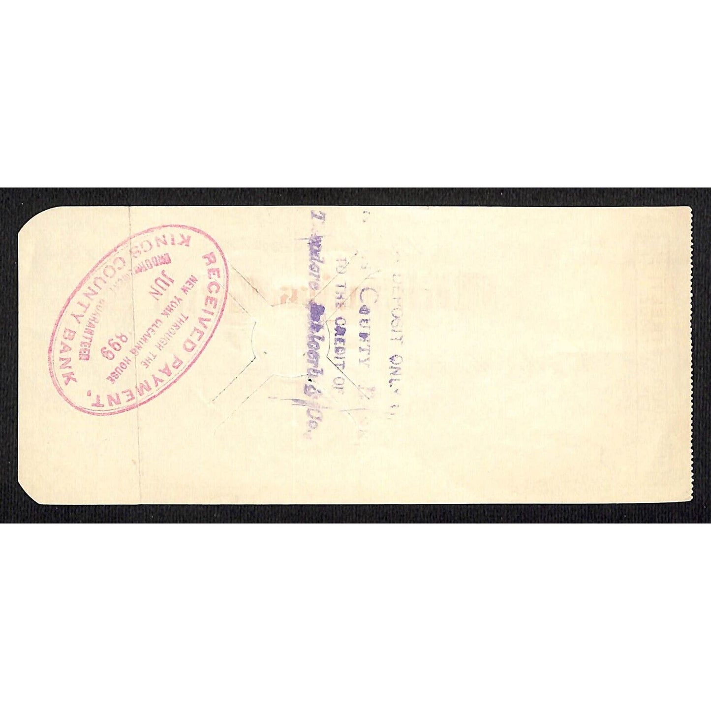 Mechanics Bank Brooklyn, NY 1899 $5.55 Bank Check w/ Tax Stamp