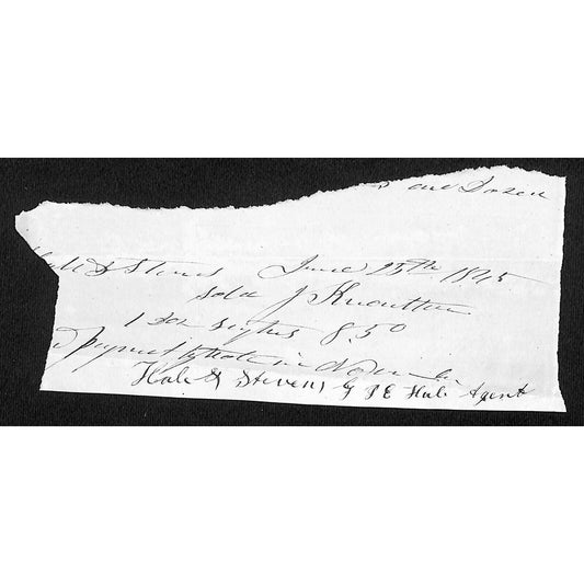 1845 Jabez Knowlton* Newburgh, ME General Store Receipt for "1/2 Doz. Scythes"