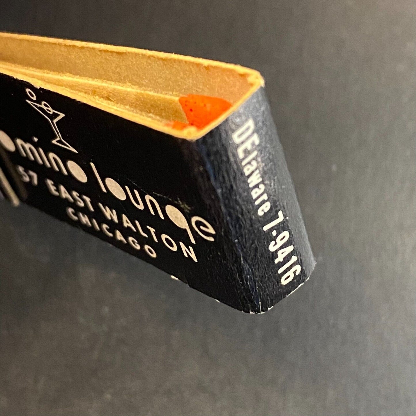 Domino Lounge Chicago Full Slim 10-Strike Matchbook c1960's-73 VGC