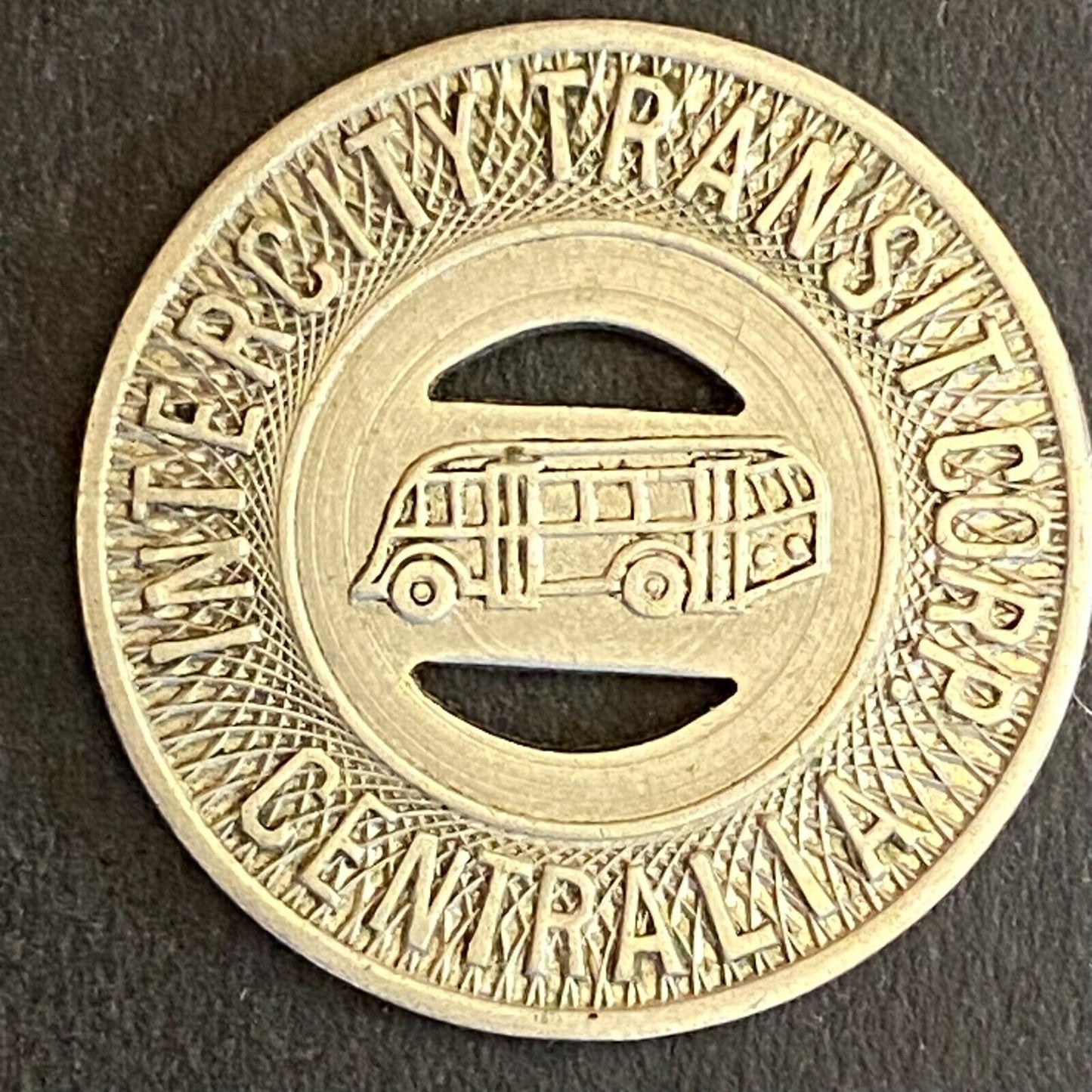 Intercity Transit Corp. Centralia, IL G/F One Fare Bus Transit Token 23mm