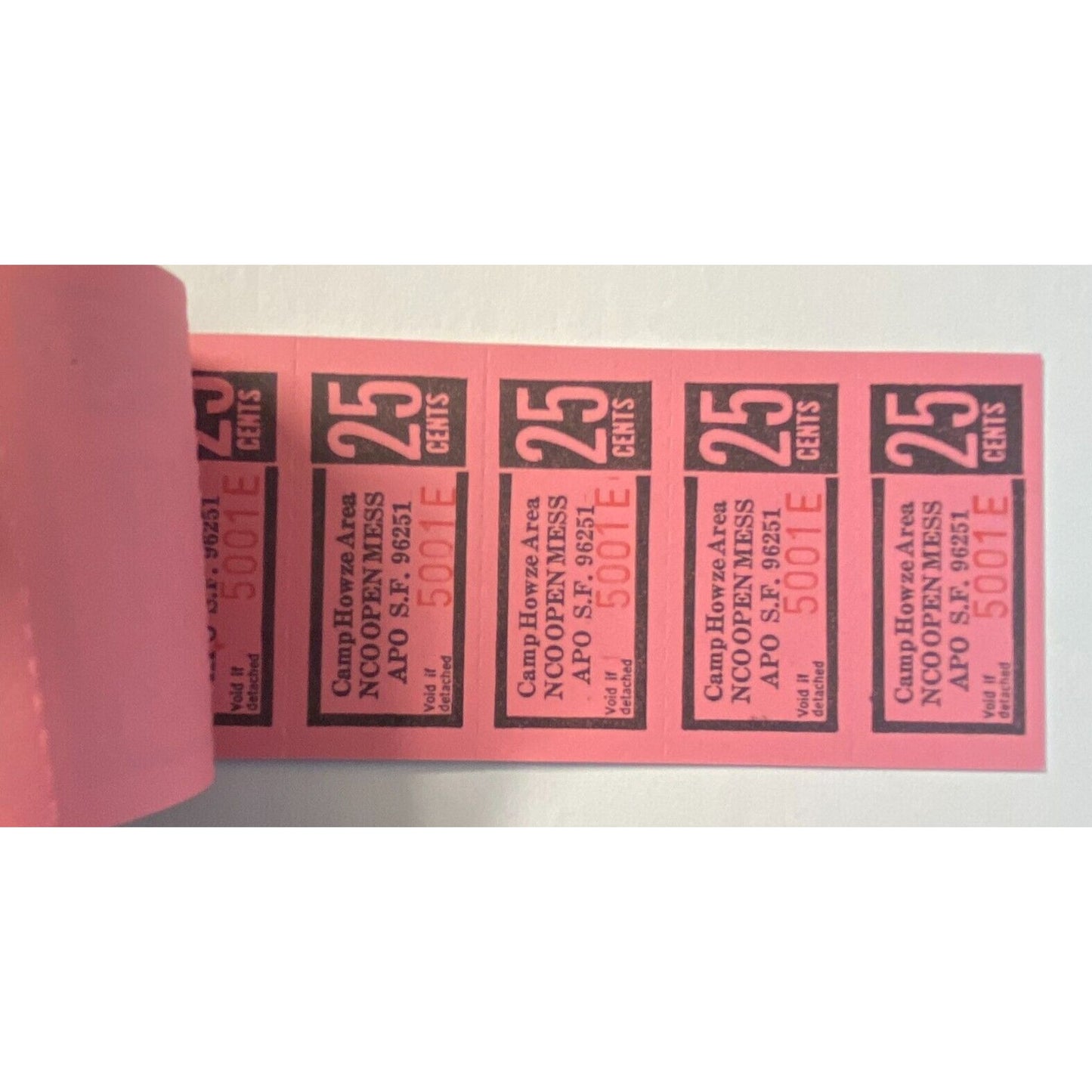 Korea Camp Area Howze NCO Open Mess Partial $5 Coupon Booklet Not Canceled VGC