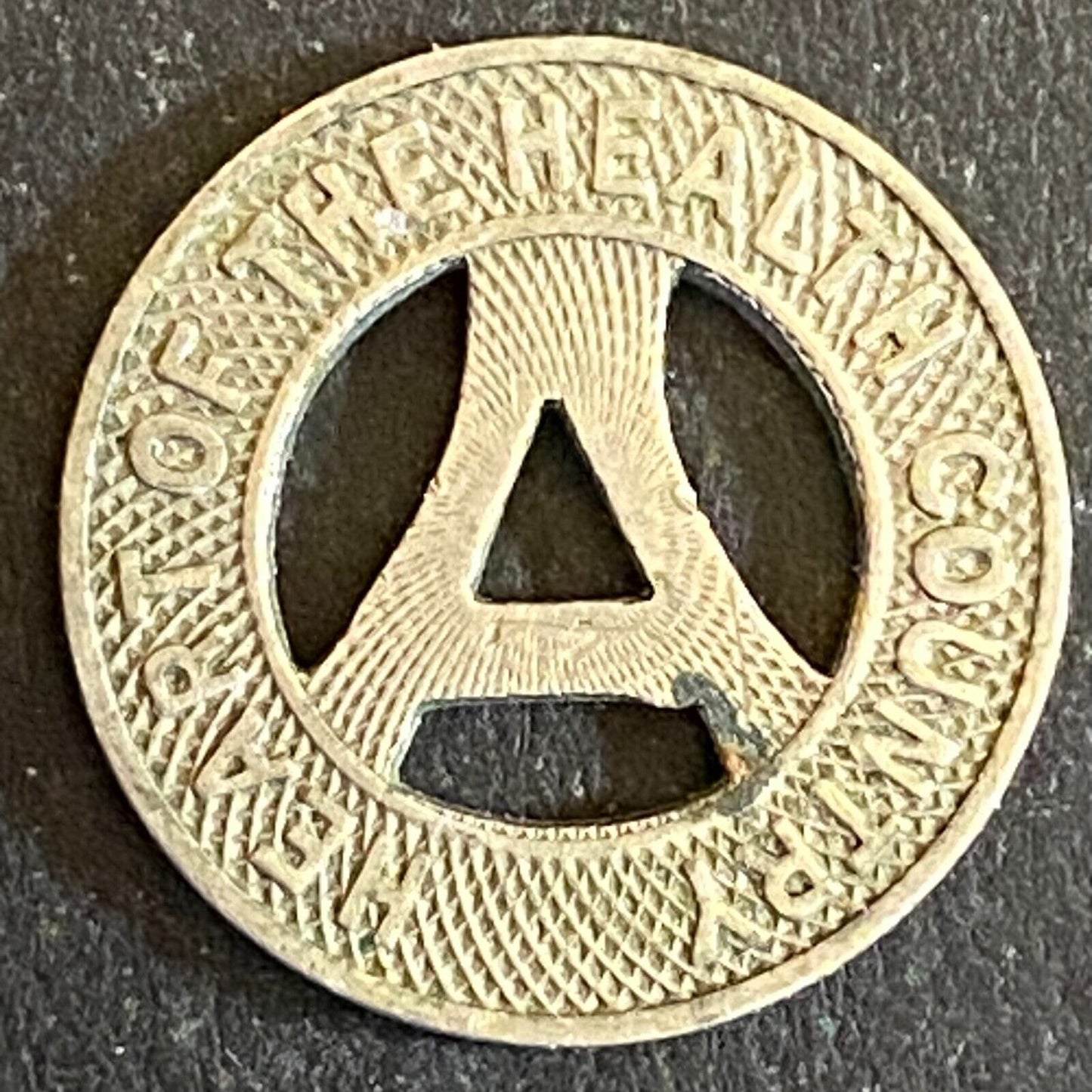 Albuquerque Bus Co. "Health Country" Transit Token 16mm VGC Hanging "A" (#22)