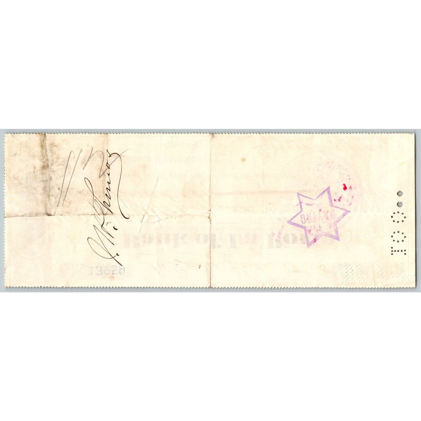 Bank of La Porte Check J.H. Thomas 1885 Mining Vignette #13954