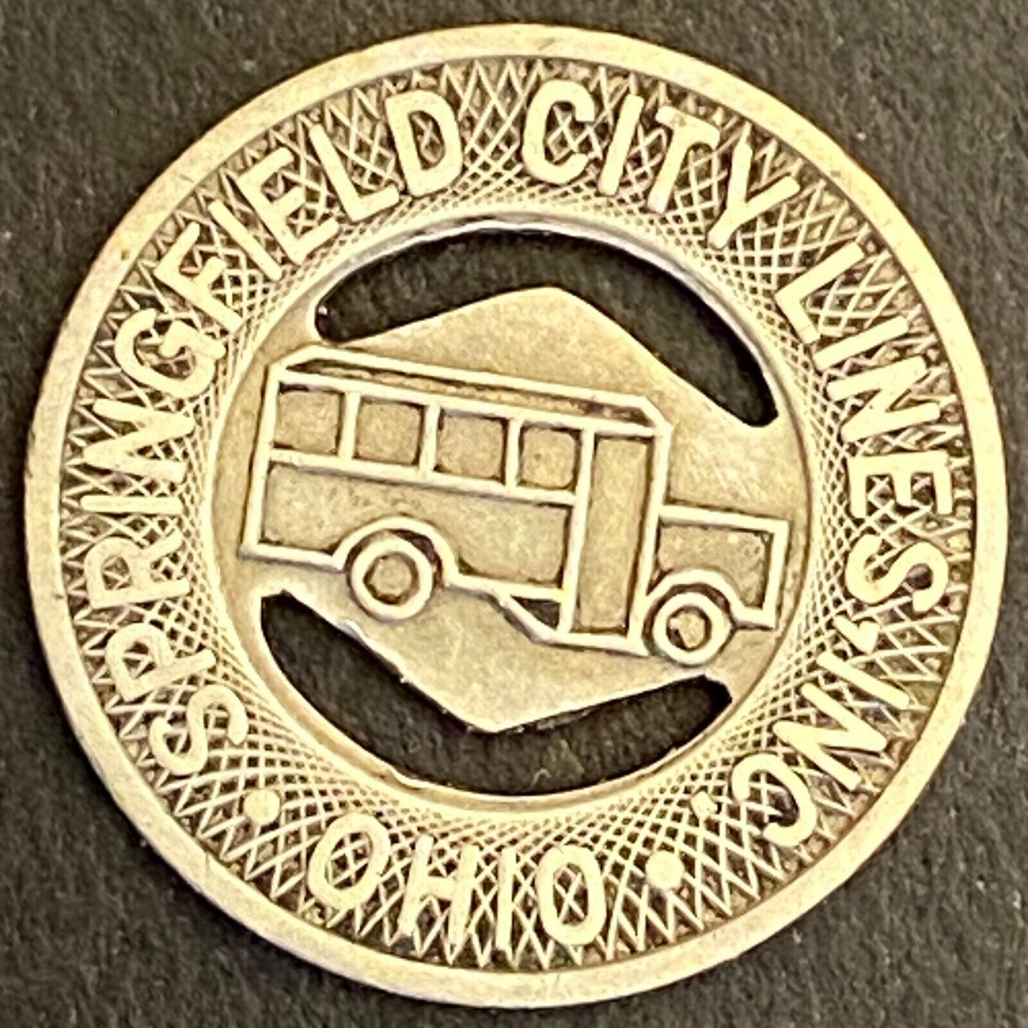 Springfield City Lines Ohio G/F One Fare Transit Token 16mm (#1)