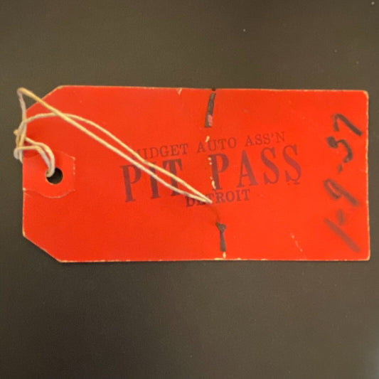 Midget Auto Ass'n (MARA ?) Pit Pass Detroit Jan 1, 1937 - Scarce