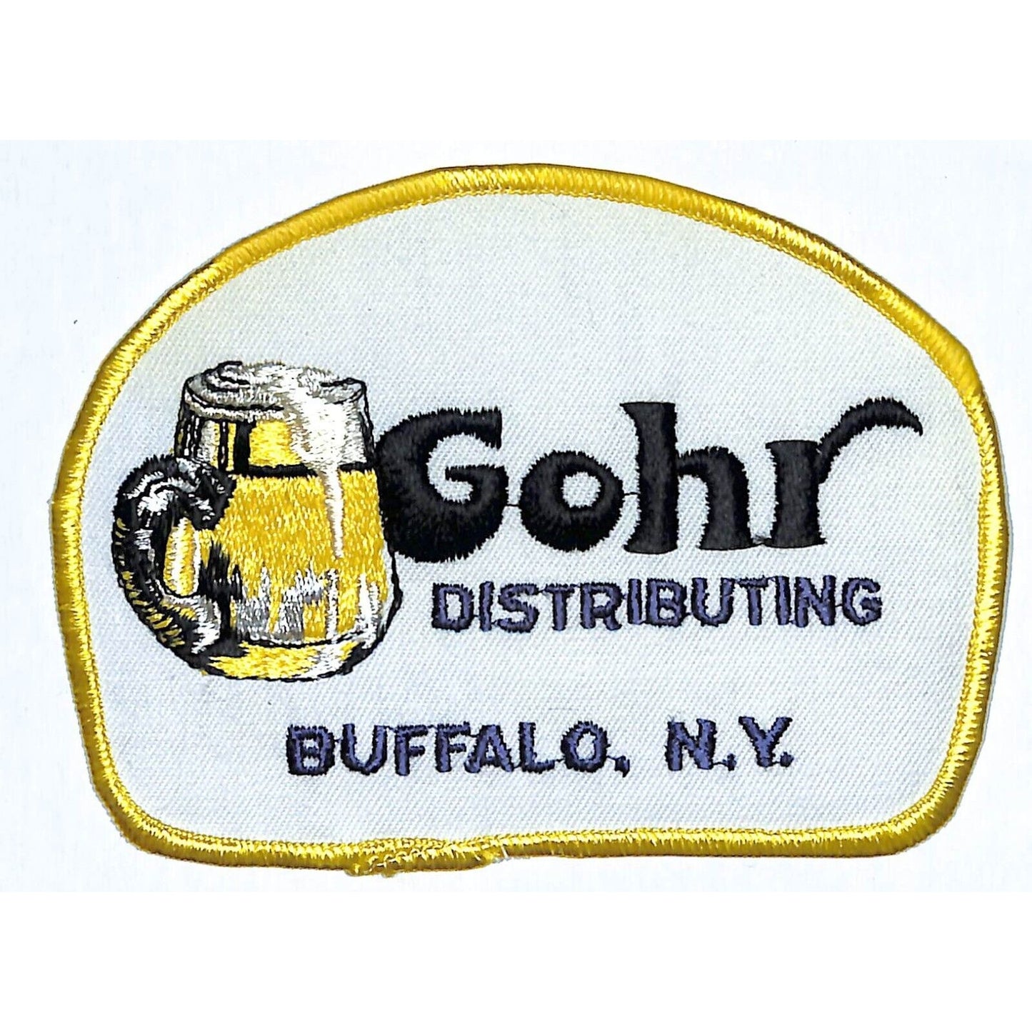 Gohr Distributing Beer Buffalo, NY Patch Embr. 3 1/2"x4 3/4" c1970's-80's Scarce
