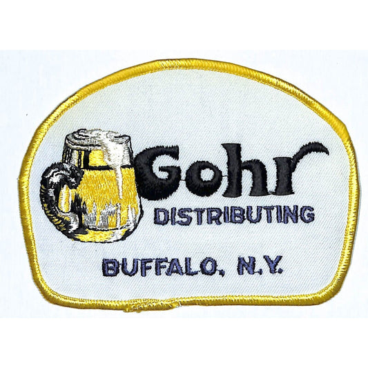 Gohr Distributing Beer Buffalo, NY Patch Embr. 3 1/2"x4 3/4" c1970's-80's Scarce