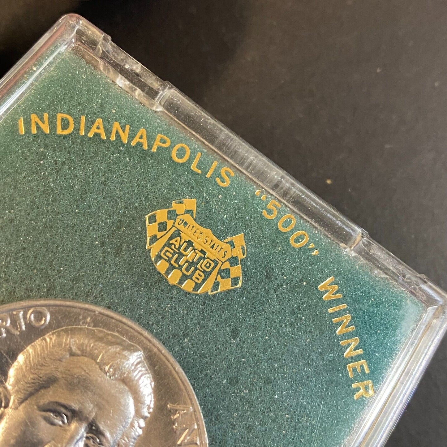 Mario Andretti 1969 Indy 500 Winner USAC Adams Mint Medallion 38m w/ Case VGC