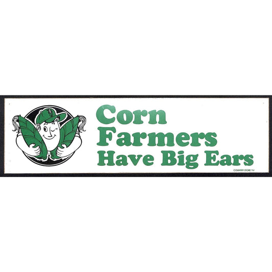 "Corn Farmers Have Big Ears" c1980's Funny Farming Bumper Sticker VGC