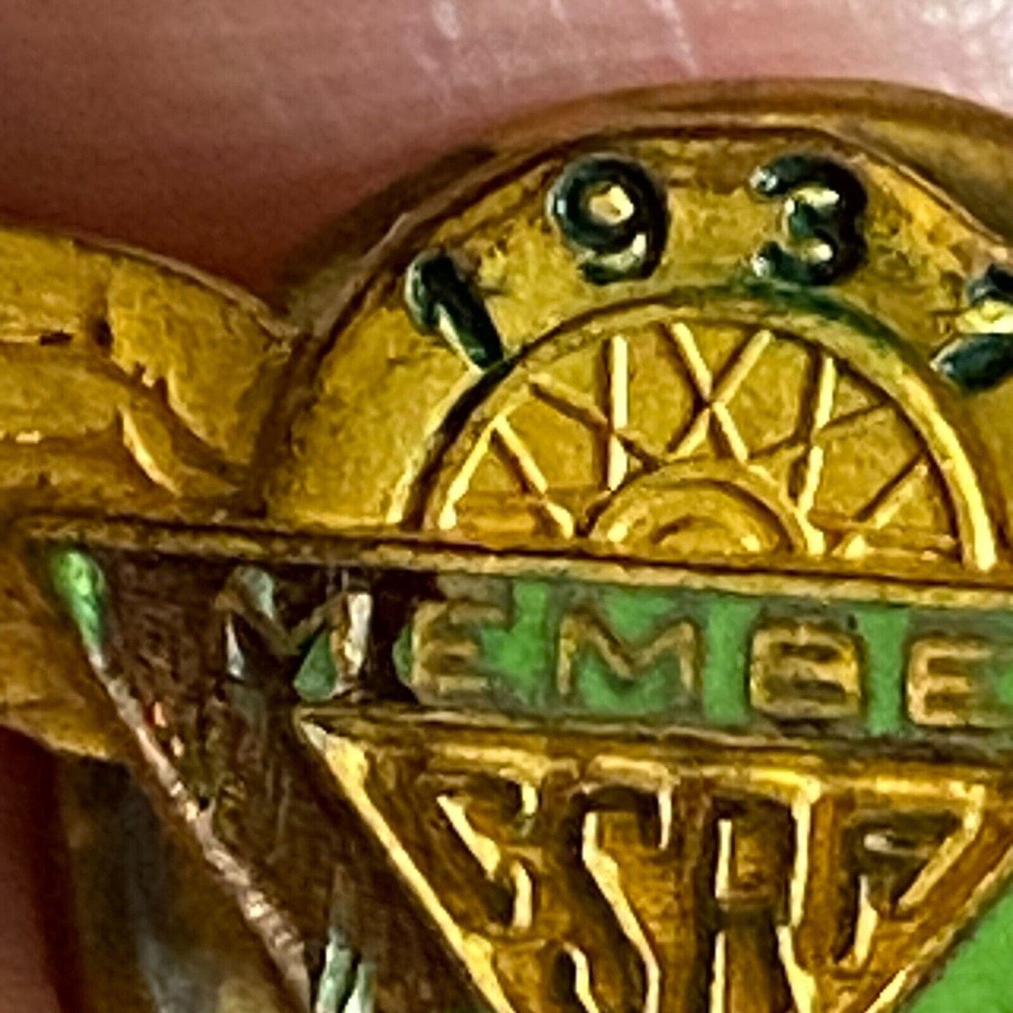 CSRA Central States Racing Assoc. 1937 Enameled Lapel Pin "Member" w/ Damage