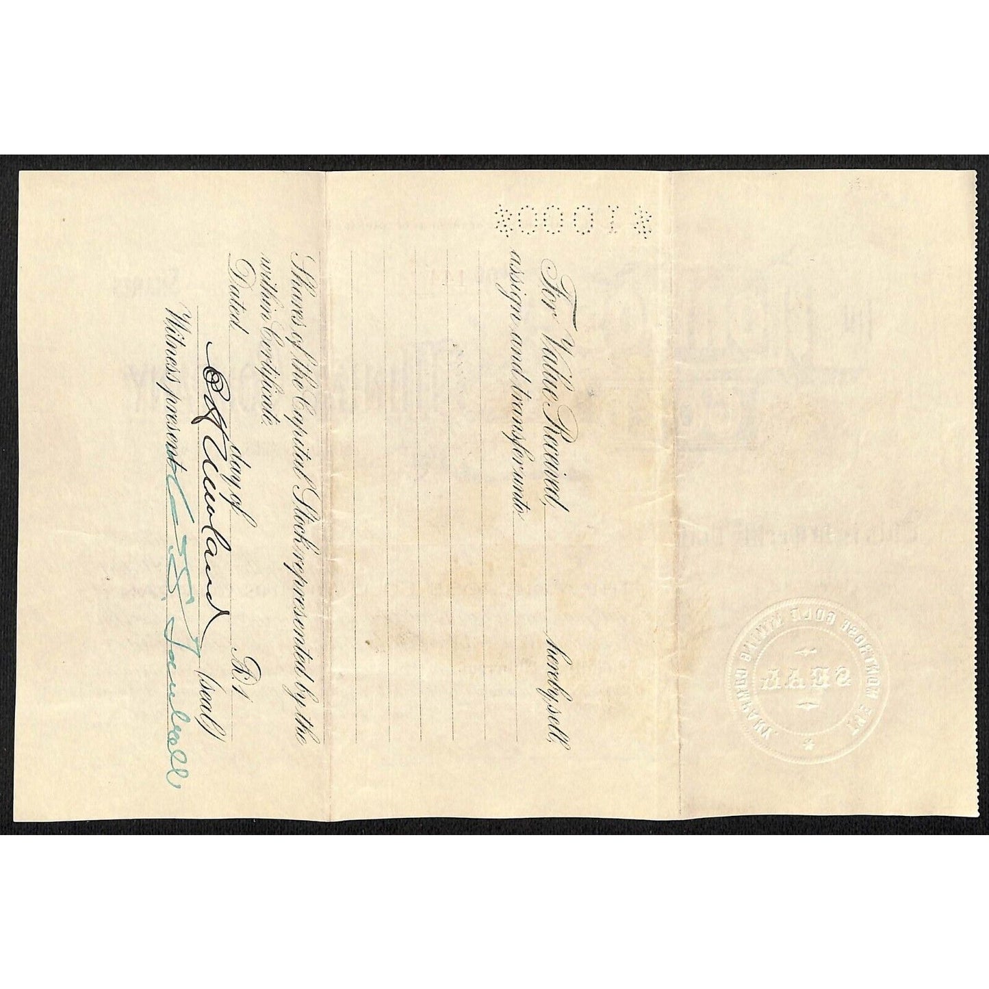 Montrose Gold Mining Co. 1899 Stock Certificate w/ Warren Woods Sig. #144
