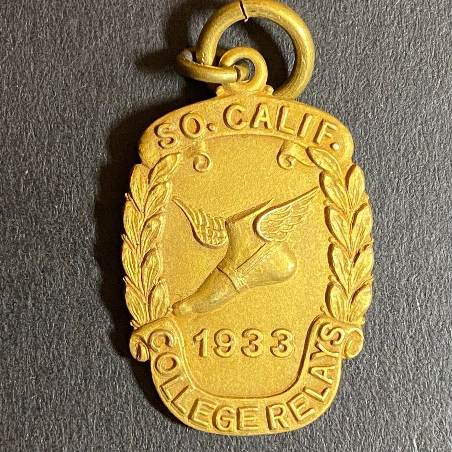 1933 SO. California College Distance Medley Relays Pendant / Medal Winged Foot
