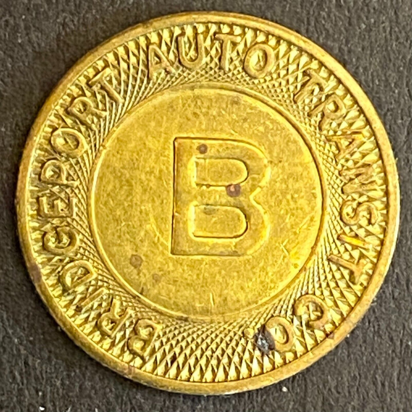 Bridgeport Auto Transit Co Connecticut G/F One Fare Transit Token 16mm Scarce
