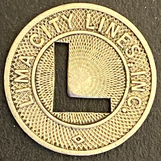Lima City Lines (Ohio) G/F One Fare Transit Token 16mm (#3)