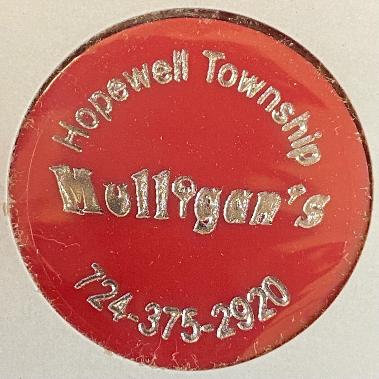 Hopewell Township, PA Mulligan's c1970's-80's Plastic "Large Draft" Token