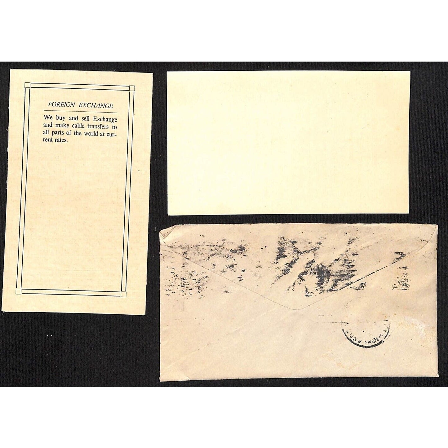 Boston Eliot National Bank 1912 Dividend Notice Card & Forex Sheet Knowlton*