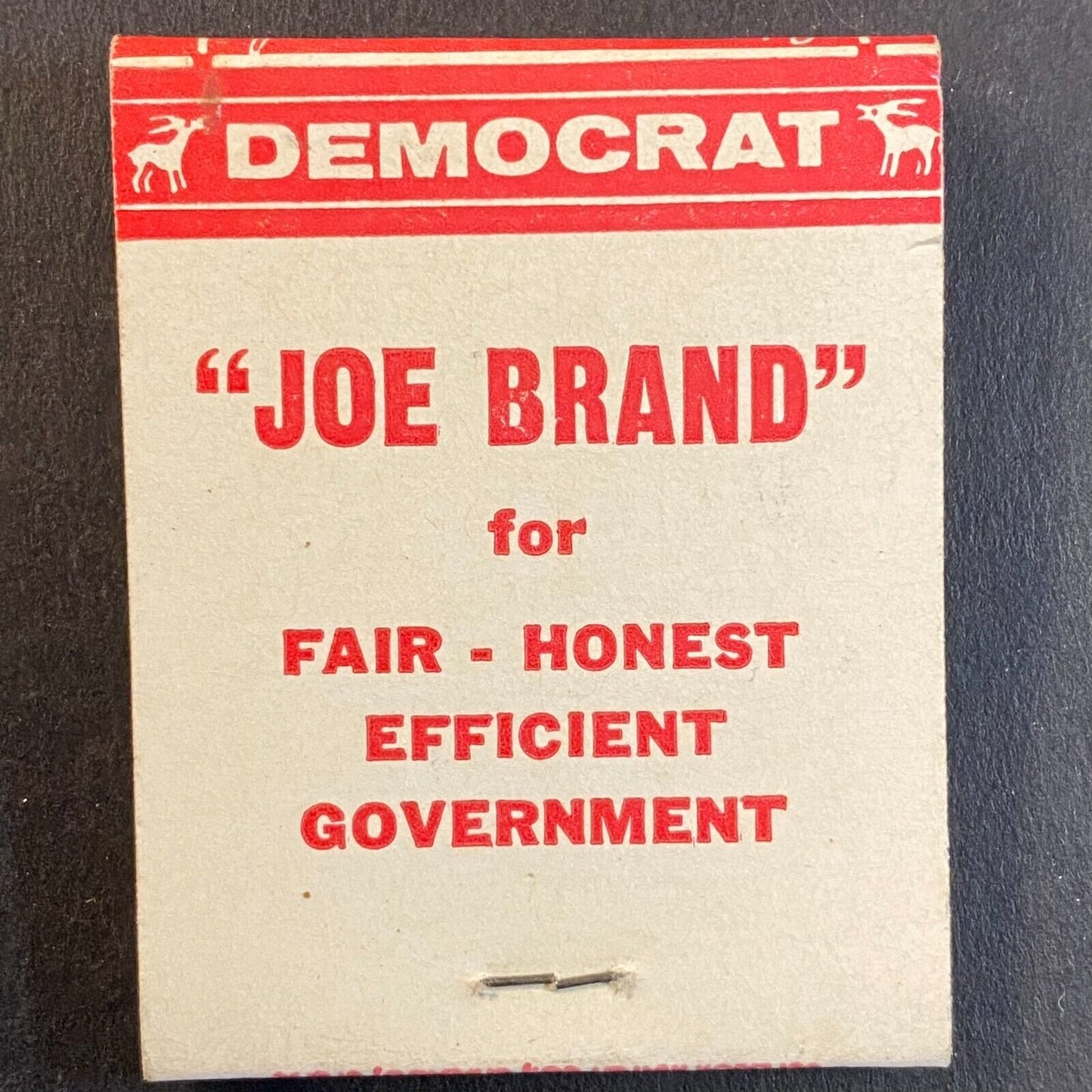 Butte, MT Vote For Joe Brand Representative Full Matchbook c1960's-73