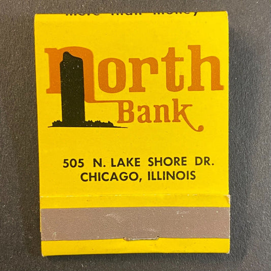 North Bank N. Lake Shore Drive Chicago c1960's-73 Full Matchbook VGC