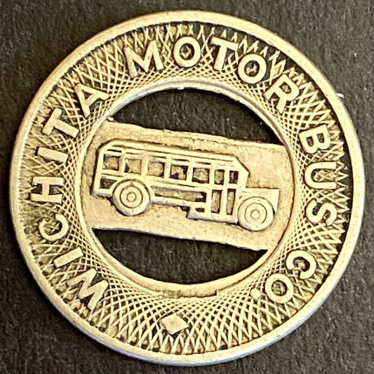 Wichita Motor Bus Co. G/F One Fare Transit Token Bus 20mm Scarce