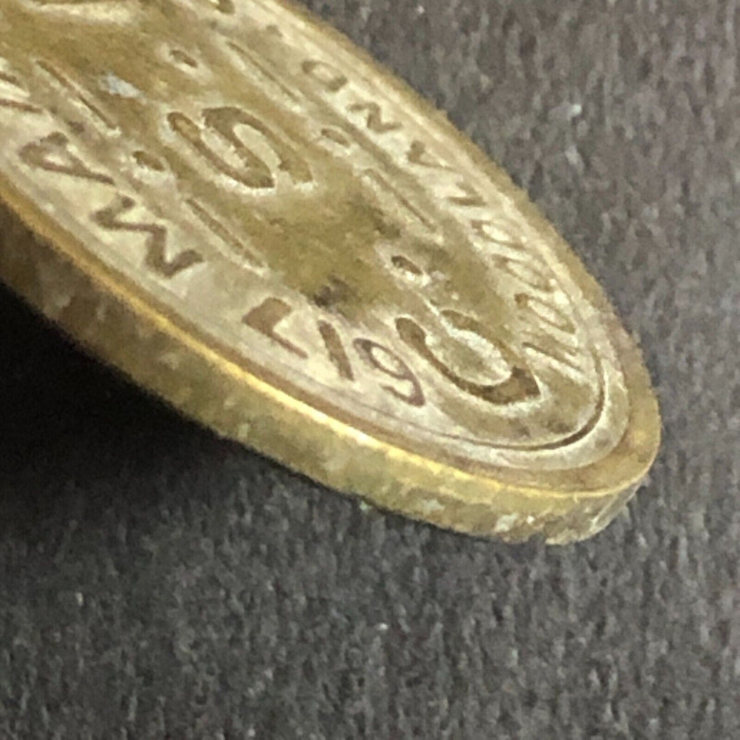 G/F 5c C.S.D. Charles Dunlap Cigars c1920's Brass Trade Token 21mm Woodland CA