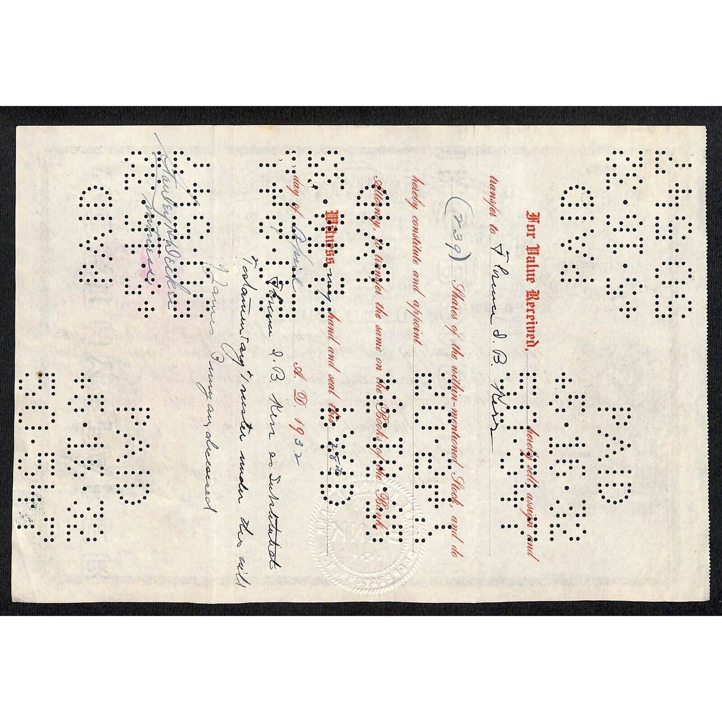 First National Bank of Cooperstown NY 1929 Stock Certificate J.B. Kerr / Bunyan