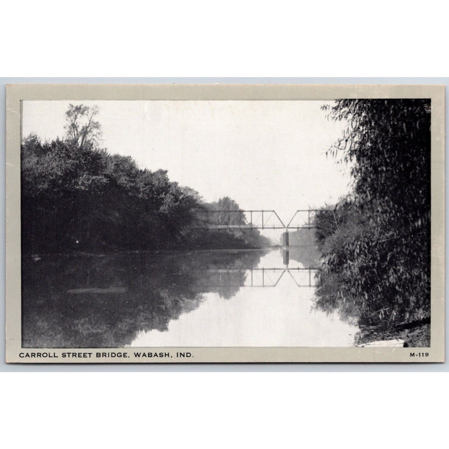 Carroll Street Bridge, Wabash, IN Postcard VGC c1940's-50's NP (Wayne Paper Box)