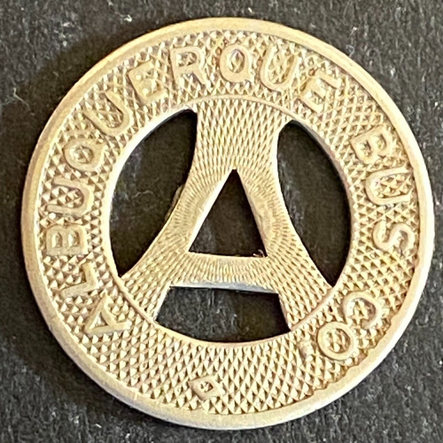 Albuquerque Bus Co. "Health Country" Transit Token 16mm VGC Hanging "A" (#13)