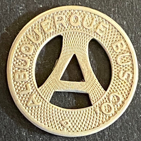 Albuquerque Bus Co. "Health Country" Transit Token 16mm VGC Hanging "A" (#13)