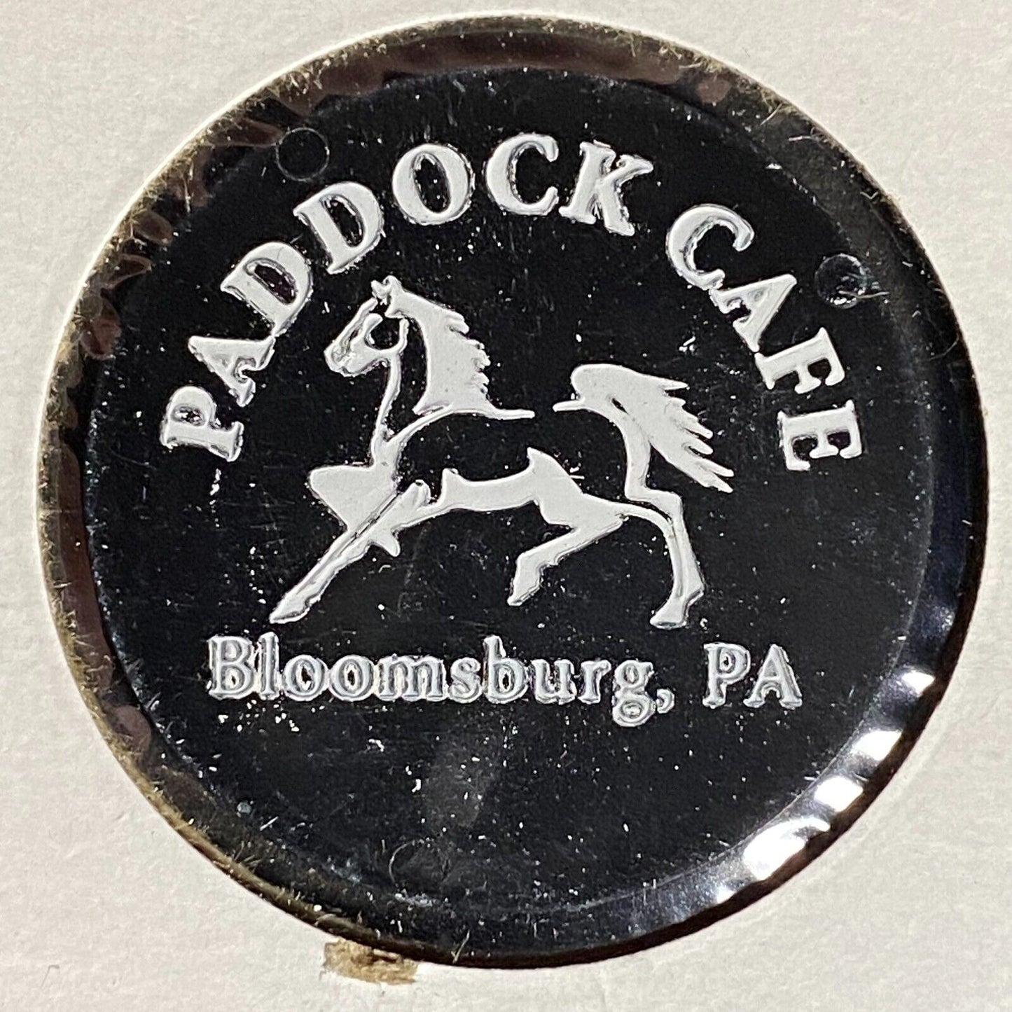 Bloomsburg, PA Paddock Cafe Plastic Token G/F One Beer w/ Horse Art