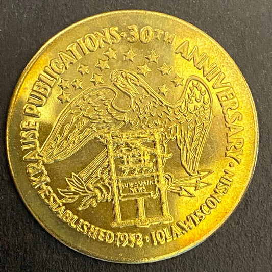 Krause Publications 1982 50th Anniv. Airport / Hotel Ride Token 32mm Scarce
