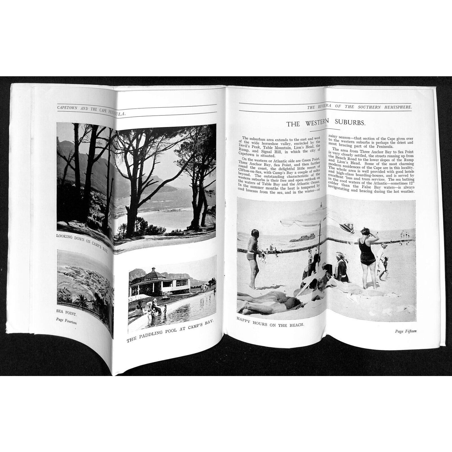 1930 Capetown & The Cape Peninsula Pictorial Travel Brochure w/ RR Map 32pp
