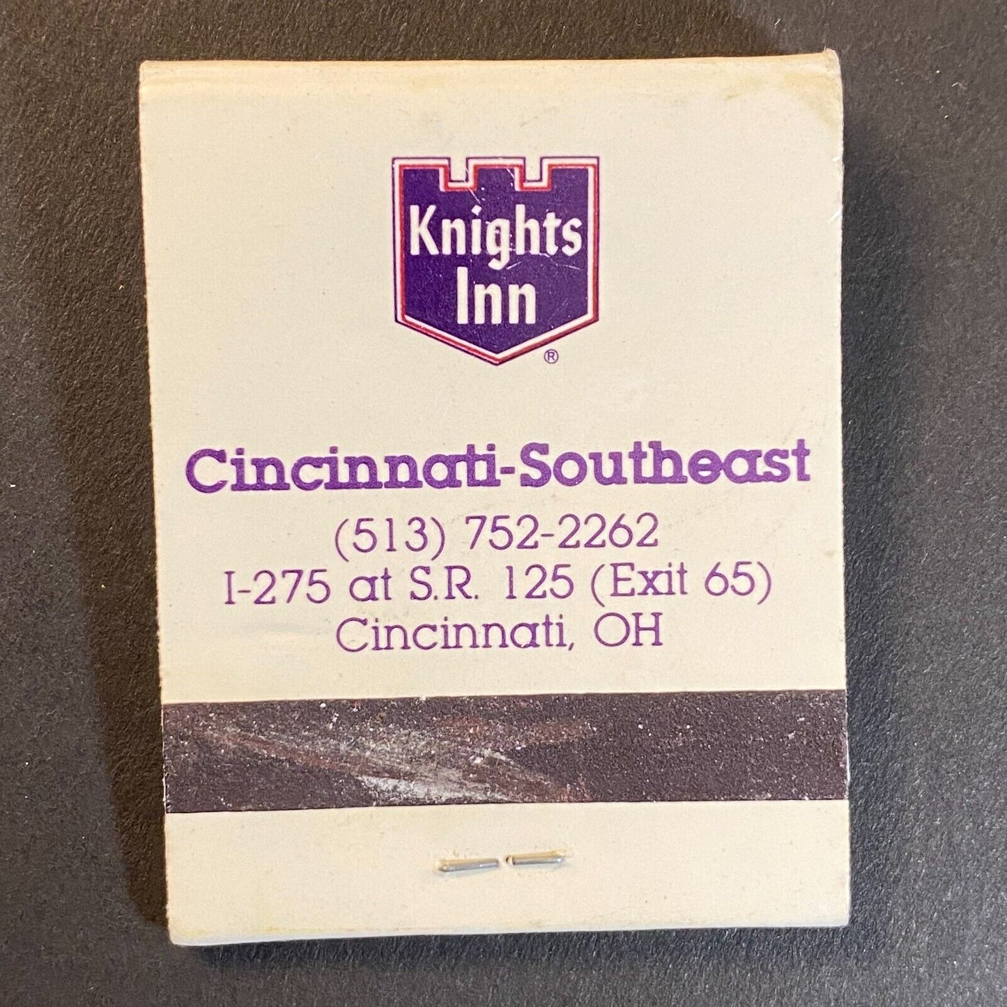 Knights Inn Hotel Cincinnati Southeast Near Full (-2) Matchbook c1974-80's
