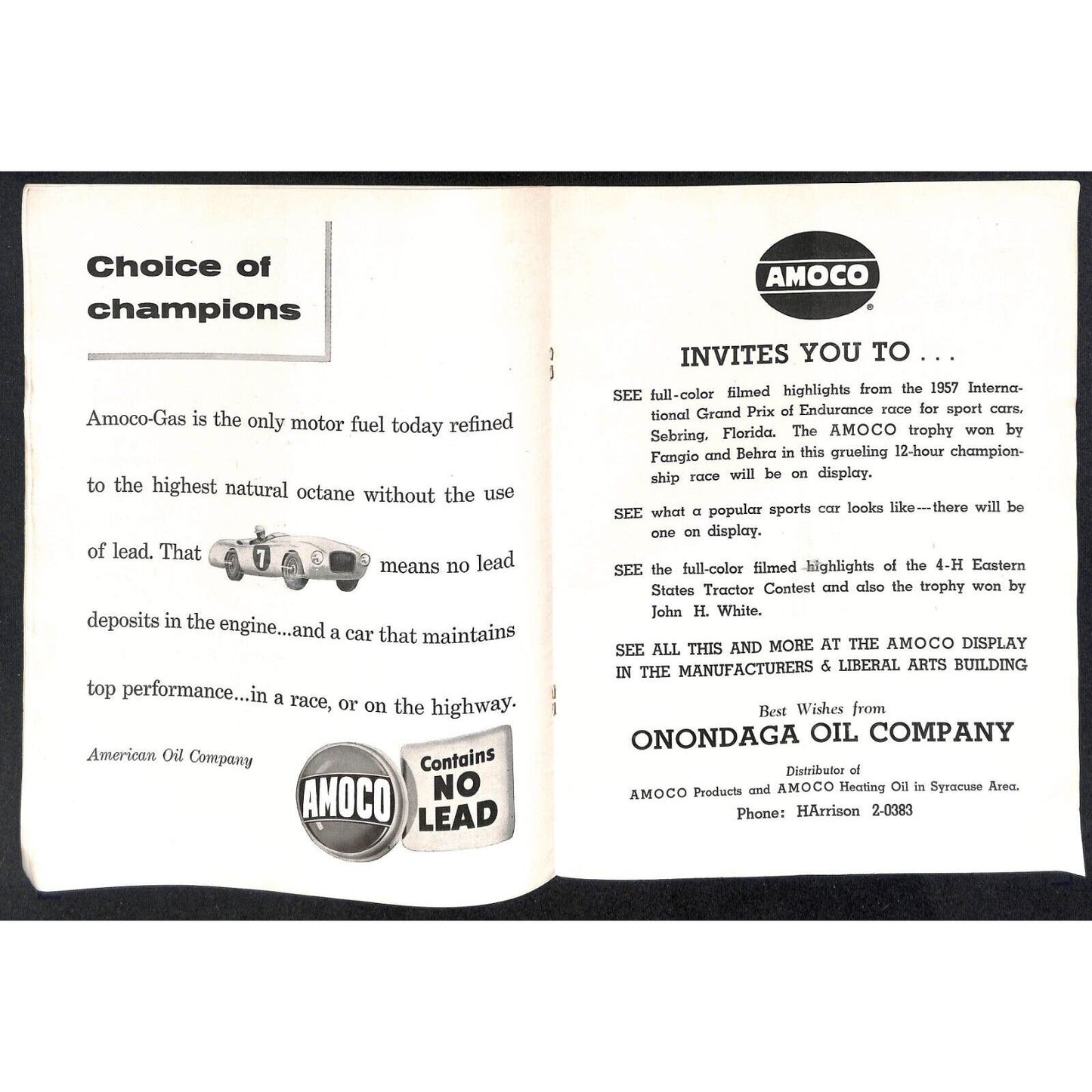 New York State Fair Auto Racing Program Stock Car Sept. 1957 20pp Scarce