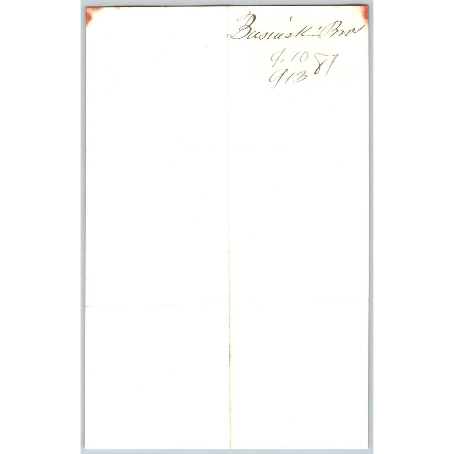 J. Basinski & Bros. Bozeman, MT (Dry Goods) 9/10 1881 Letterhead Henry Elling*