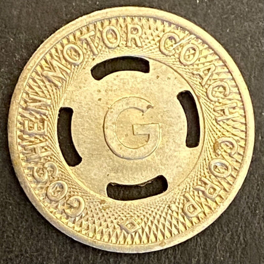 Goshen Motor Coach Corporation Indiana G/F One Fare Transit Token 16mm (#2)