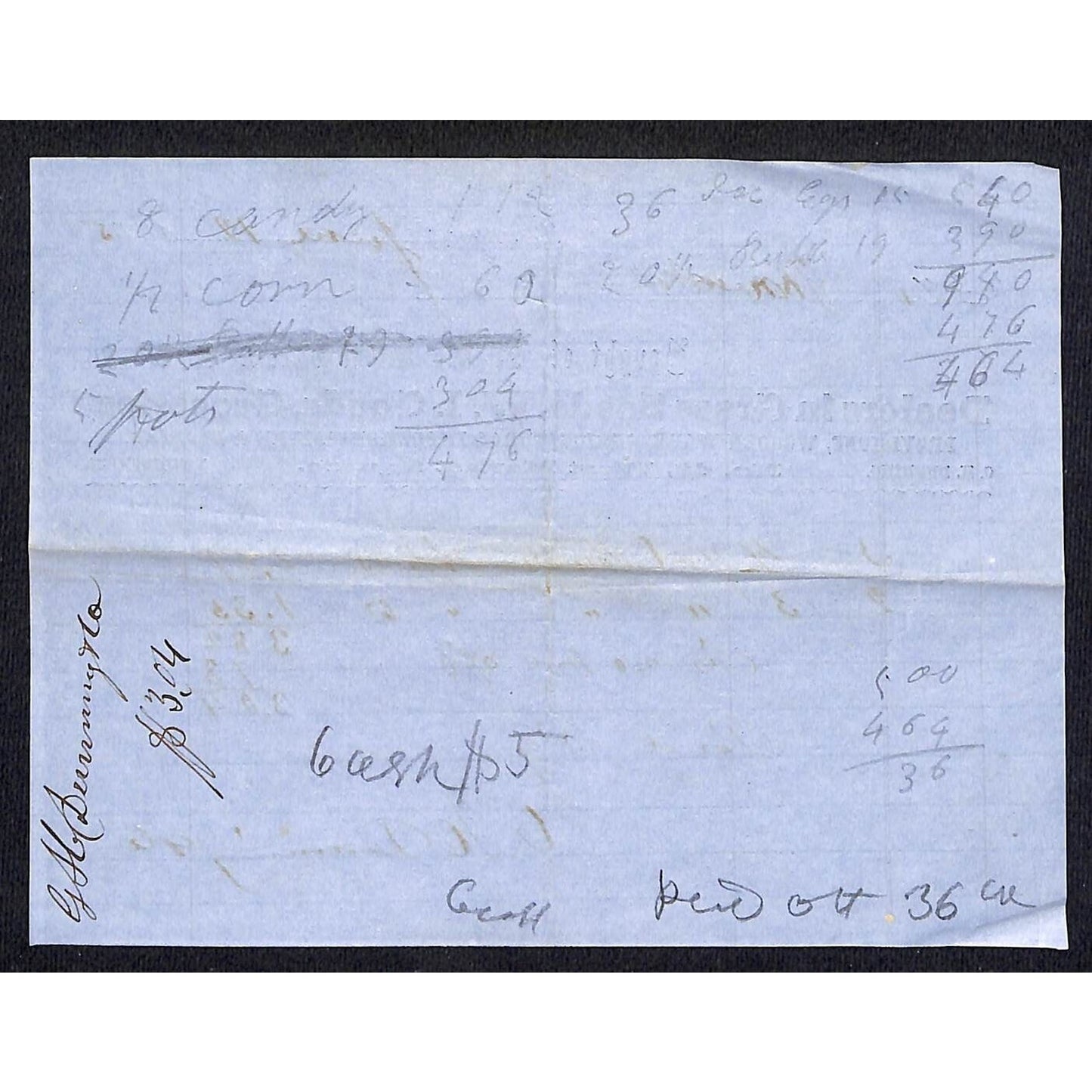 1855 Jabez Knowlton* Newburgh ME C.H. Dunning Bangor Grass Seeds Billhead
