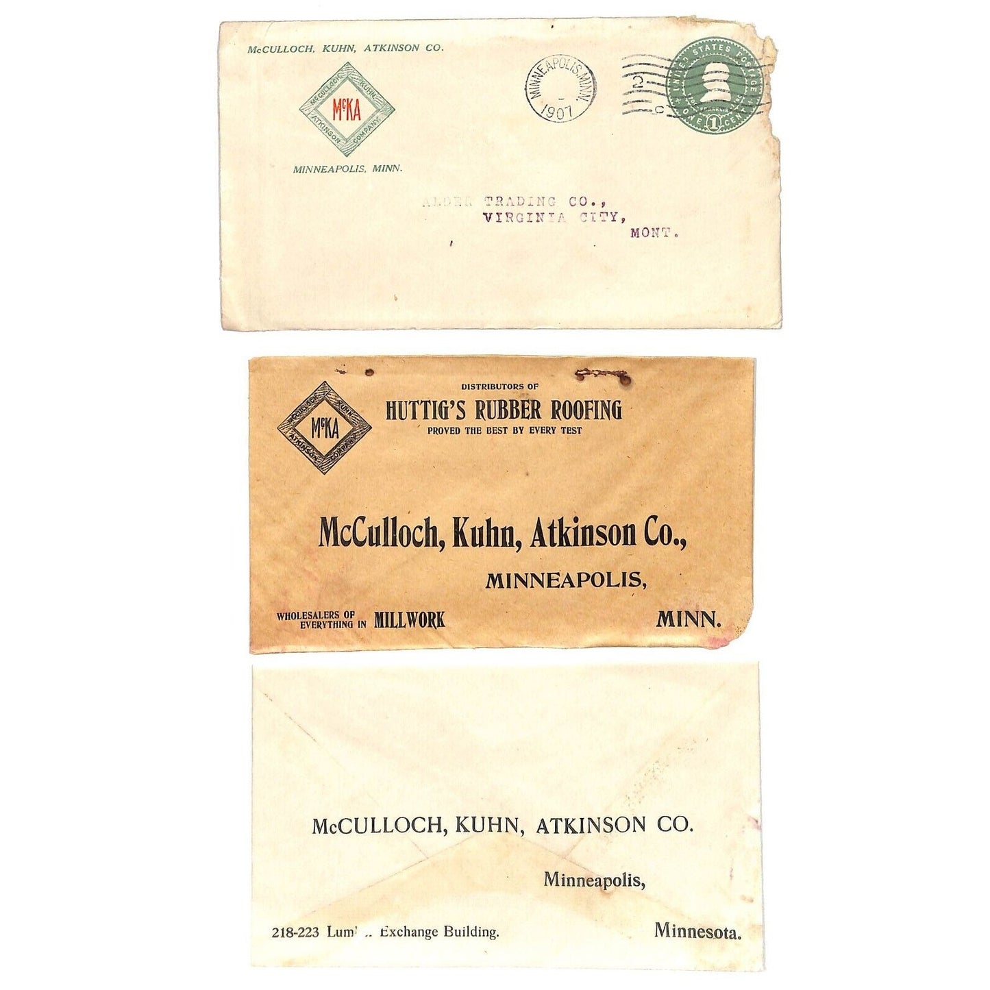McCulloch, Kuhn, Atkinson Co. 1907 Sash Doors Mouldings Brochure Prices & Covers