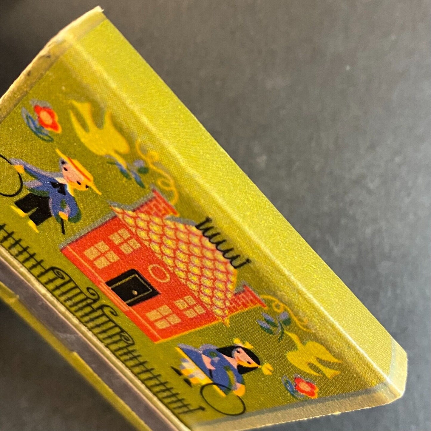Boy Girl 1880's Hoop Rolling in Yard Near House Full Matchbook c1960's VGC