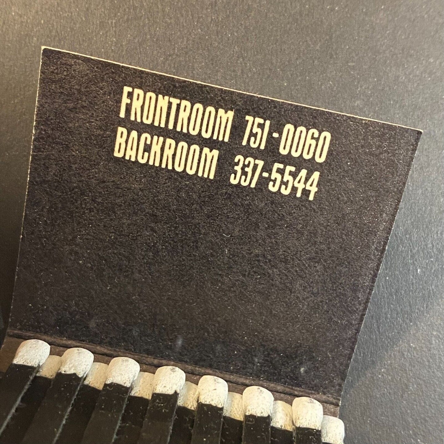 Front Room / Back Room Restaurants (Davre's) c1969 Full Matchbook VGC